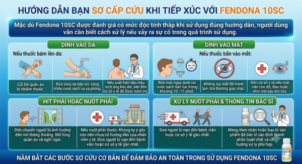 Hướng dẫn bạn sơ cấp cứu khi tiếp xúc với Fendona 10SC