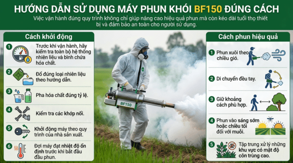 Hướng dẫn sử dụng máy phun khói BF150 đúng cách
