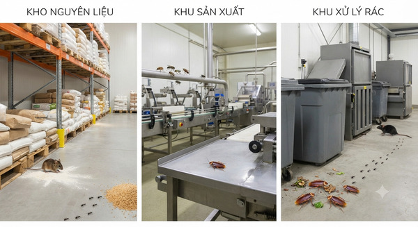 Côn trùng gây hại trong nhà máy sản xuất lương thực thực phẩm