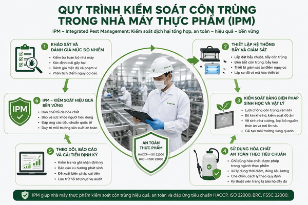 Quy trình IPM tại nhà máy sản xuất lương thực thực phẩm