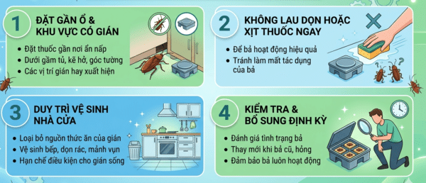 Tips sử dụng thuốc diệt gián chuyên sâu giúp tăng hiệu quả