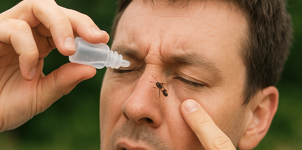 Bị côn trùng bay vào